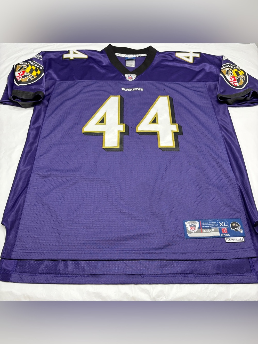 Reebok NFL Baltimore Ravens Vonta Leach #44 Jersey Men’s XL Holes And Stains